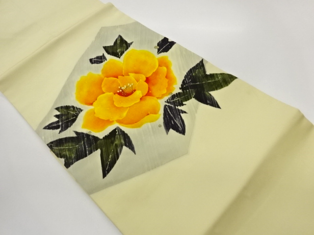 JAPANESE NAGOYA OBI / SHIOZE / KINSAI / PEONY